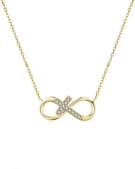 INFINITY STYLE CROSS DIAMOND NECKLACE (TN741)